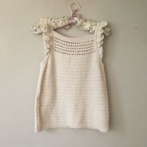 NWT Madewell knit tank w ruffle sleeve details